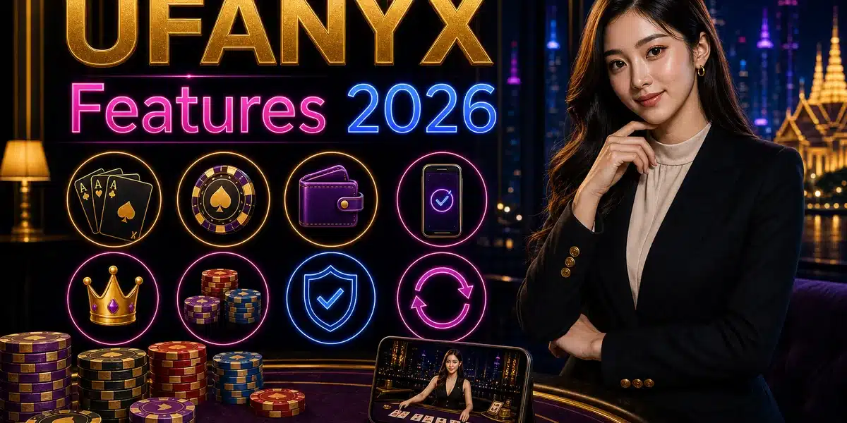 ภาพฟีเจอร์เกมไพ่คาสิโนและระบบของ UFANYX